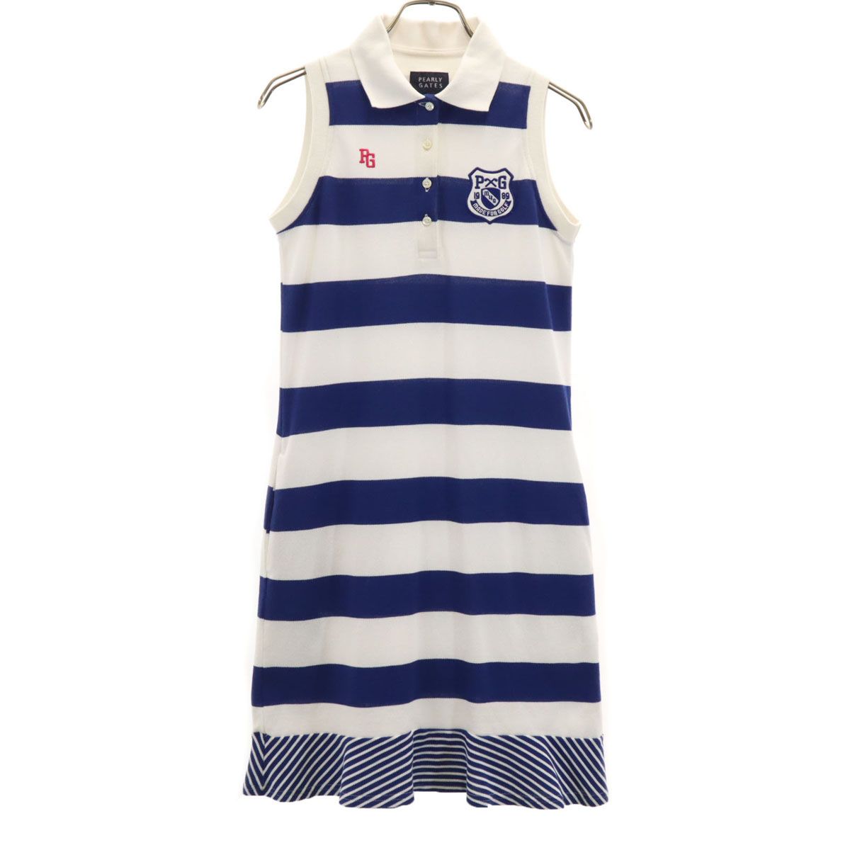 PEARLY GATES パーリーゲイツ 日本製 ボーダー柄 ゴルフ ノースリーブ