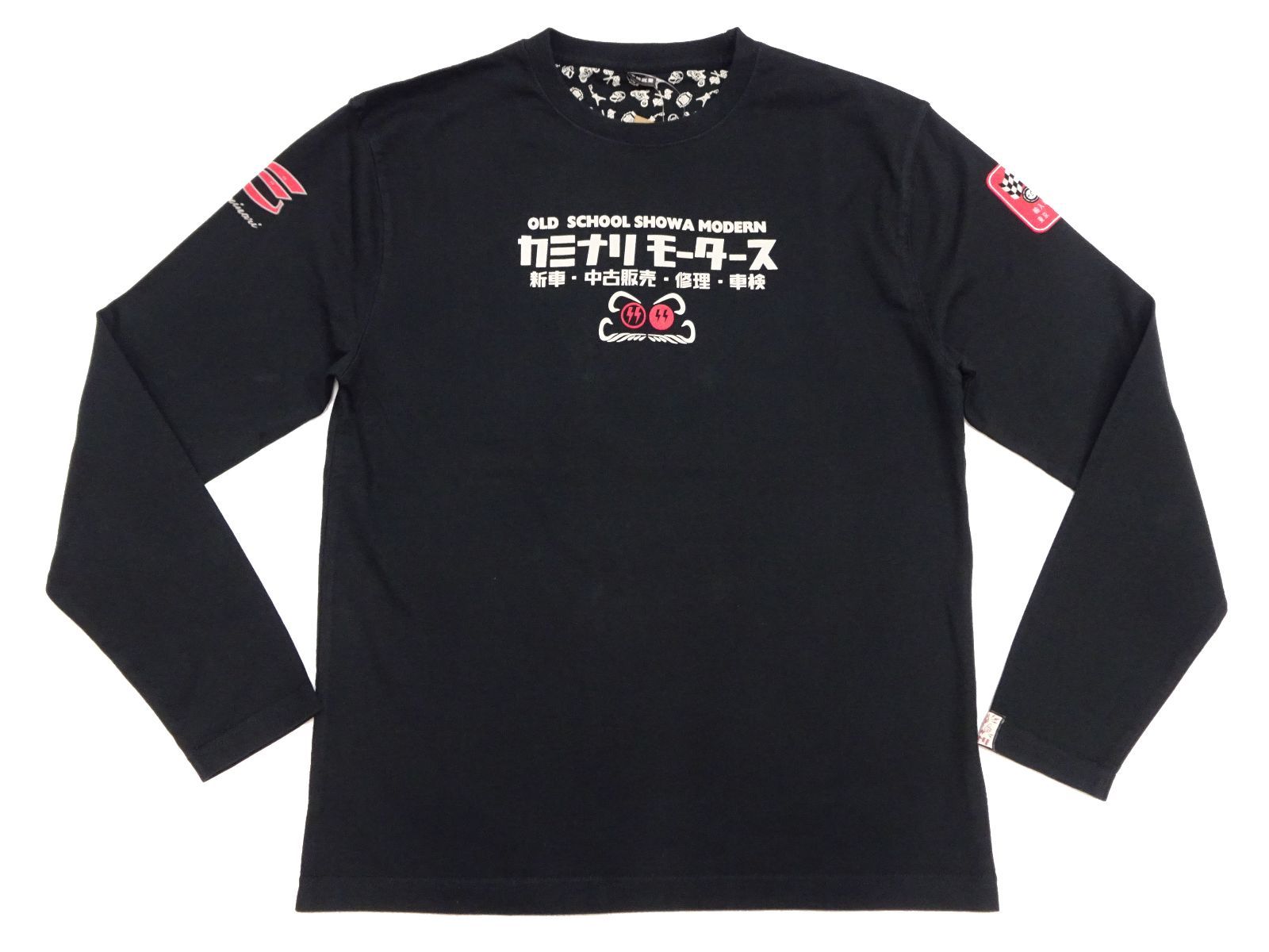 カミナリモータース 長袖Tシャツ KAMINARI ロンT ダルマセリカ エフ商会 KMLT-229 オフホワイト ブラック 新品 アメカジショップ