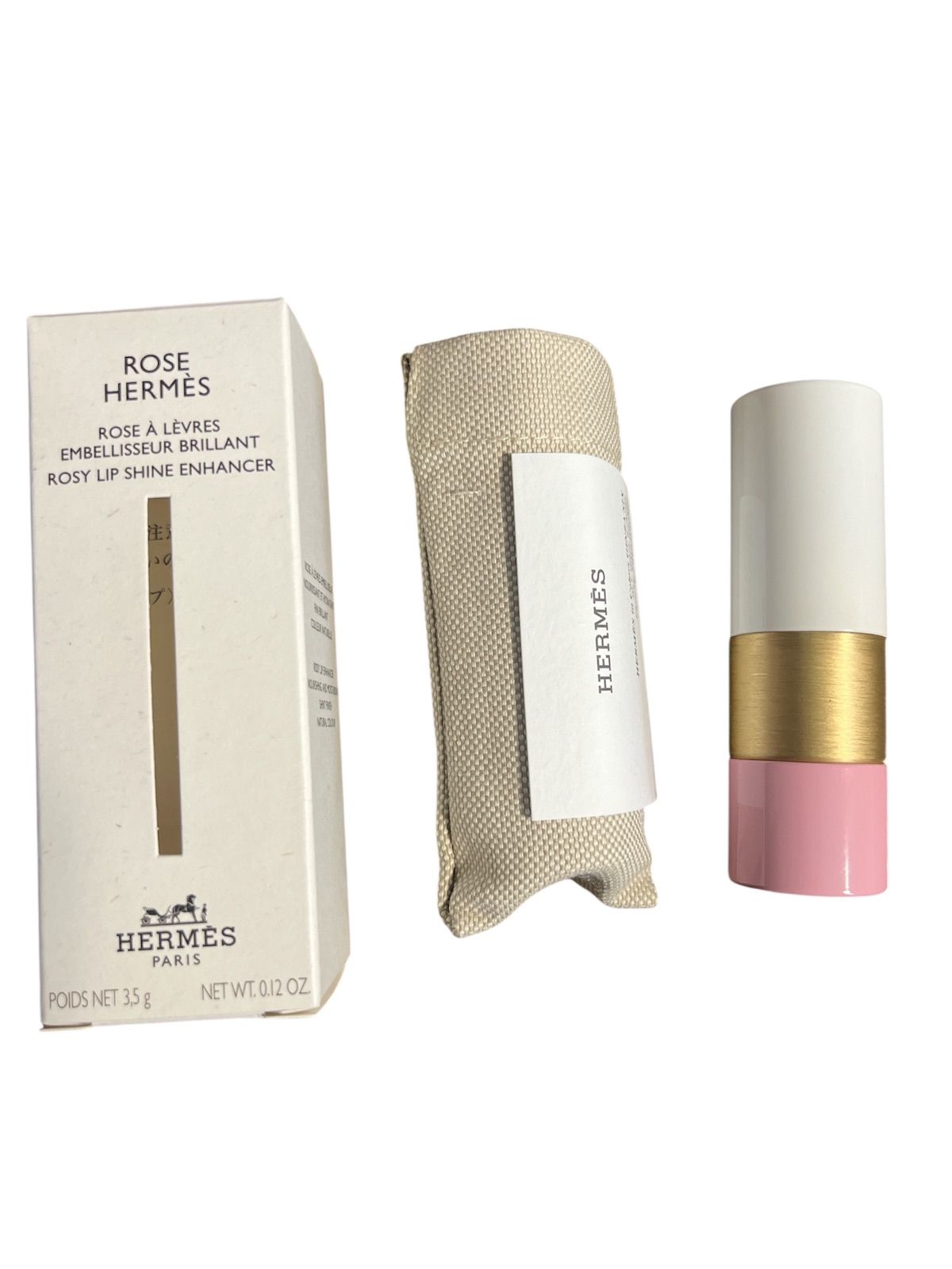 ローズエルメ27 リップ布袋、箱付き 美品 ティンティッドリップバーム