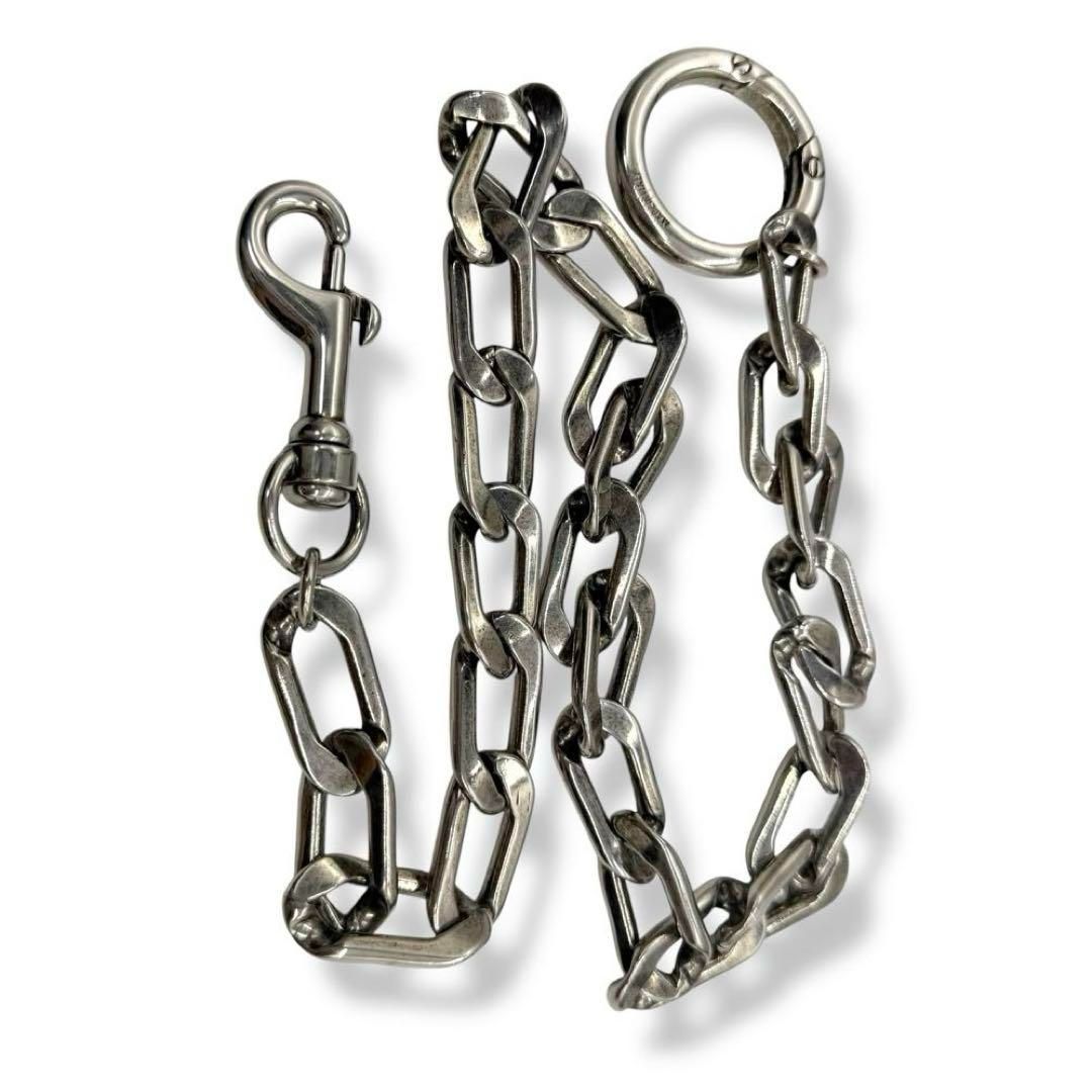 箱付 バレンシアガ ウォレットチェーン ネックレス シルバー カラビナ