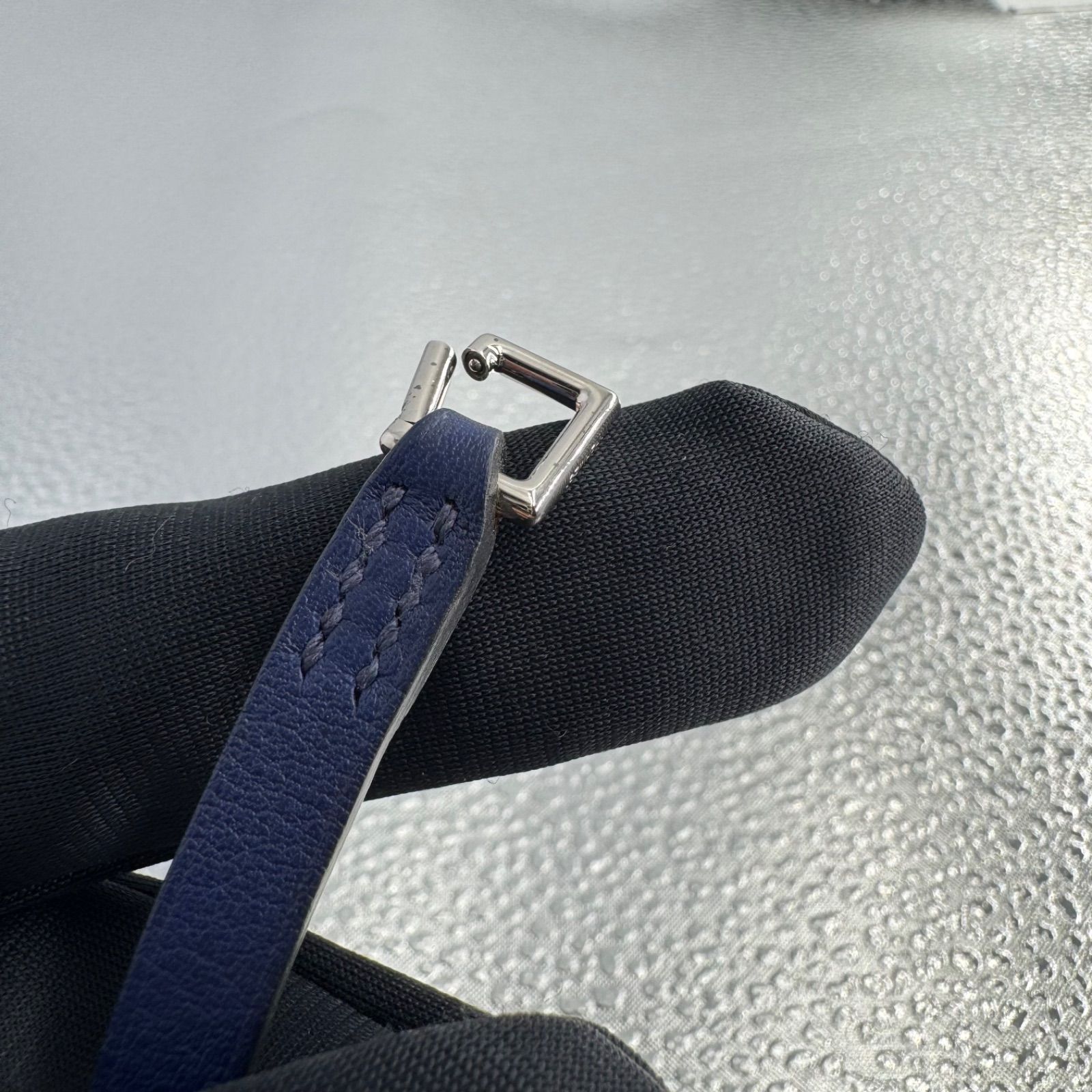 HERMESレザーブレスレット リヴァル ミニ ブルー ヴォースイフト R刻印 HERMES レザーブレスレット リヴァル ミニ ブルー ヴォー