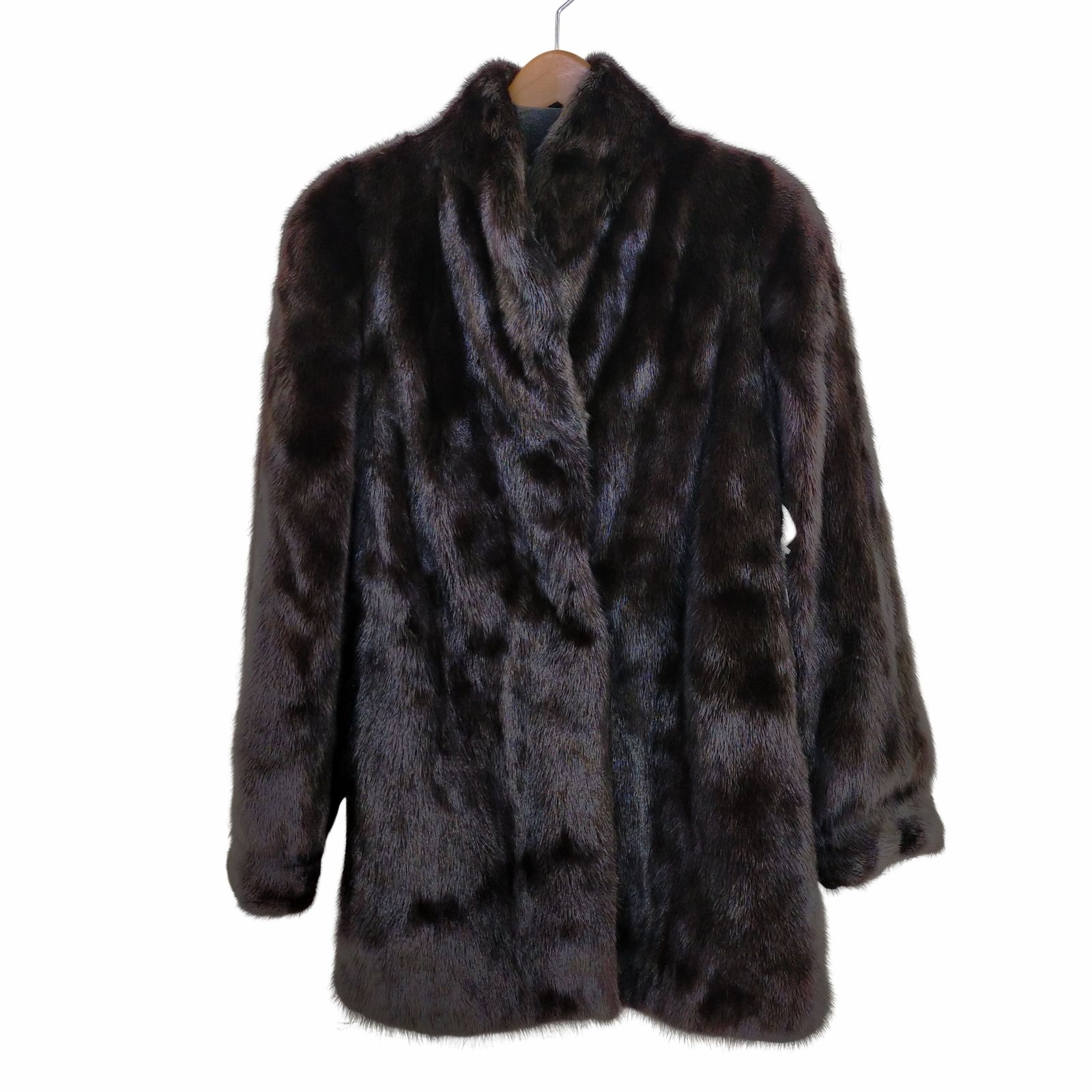 SAGA MINK 毛皮コート グレー ストライプ 【公式通販】