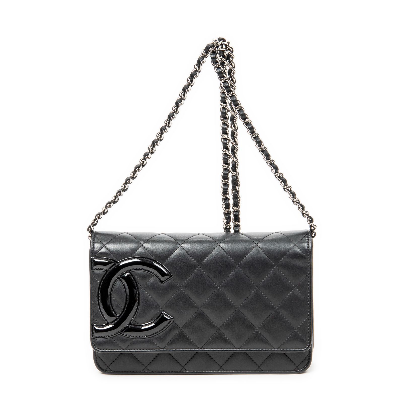 CHANEL シャネルカンボンライン チェーンウォレット黒
