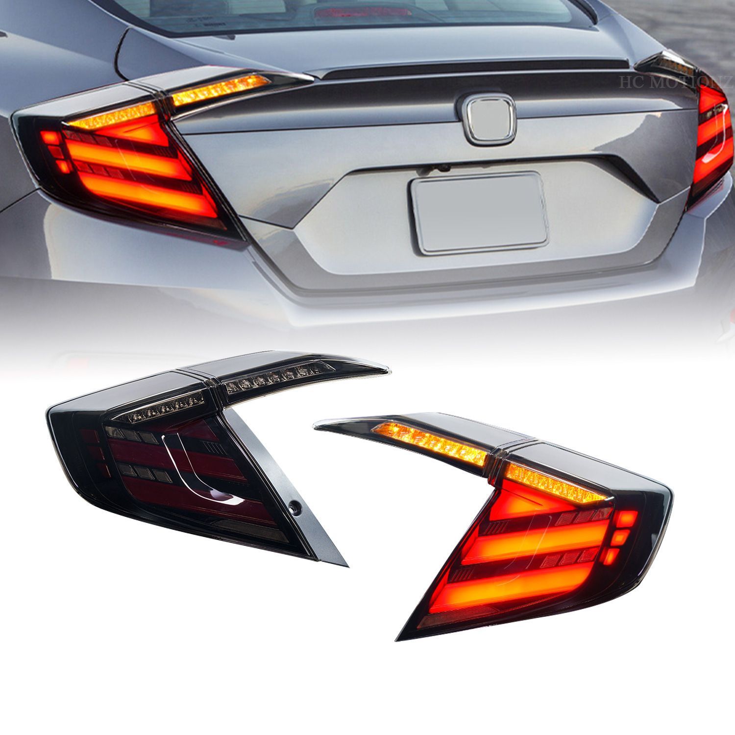 ホンダシビックCivic 16-21モデルLEDフォグランプ流光ターンシグナルテールライトアセンブリ 9.23