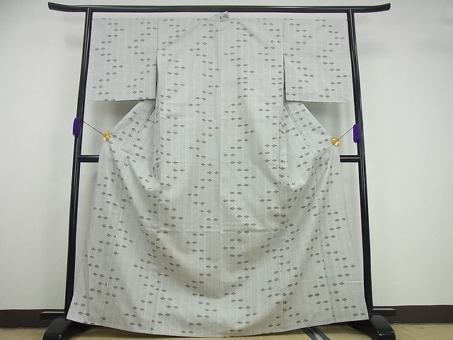 平和屋1□希少 重要無形文化財 本場久米島紬 ゆうな染 手織 単衣 新城