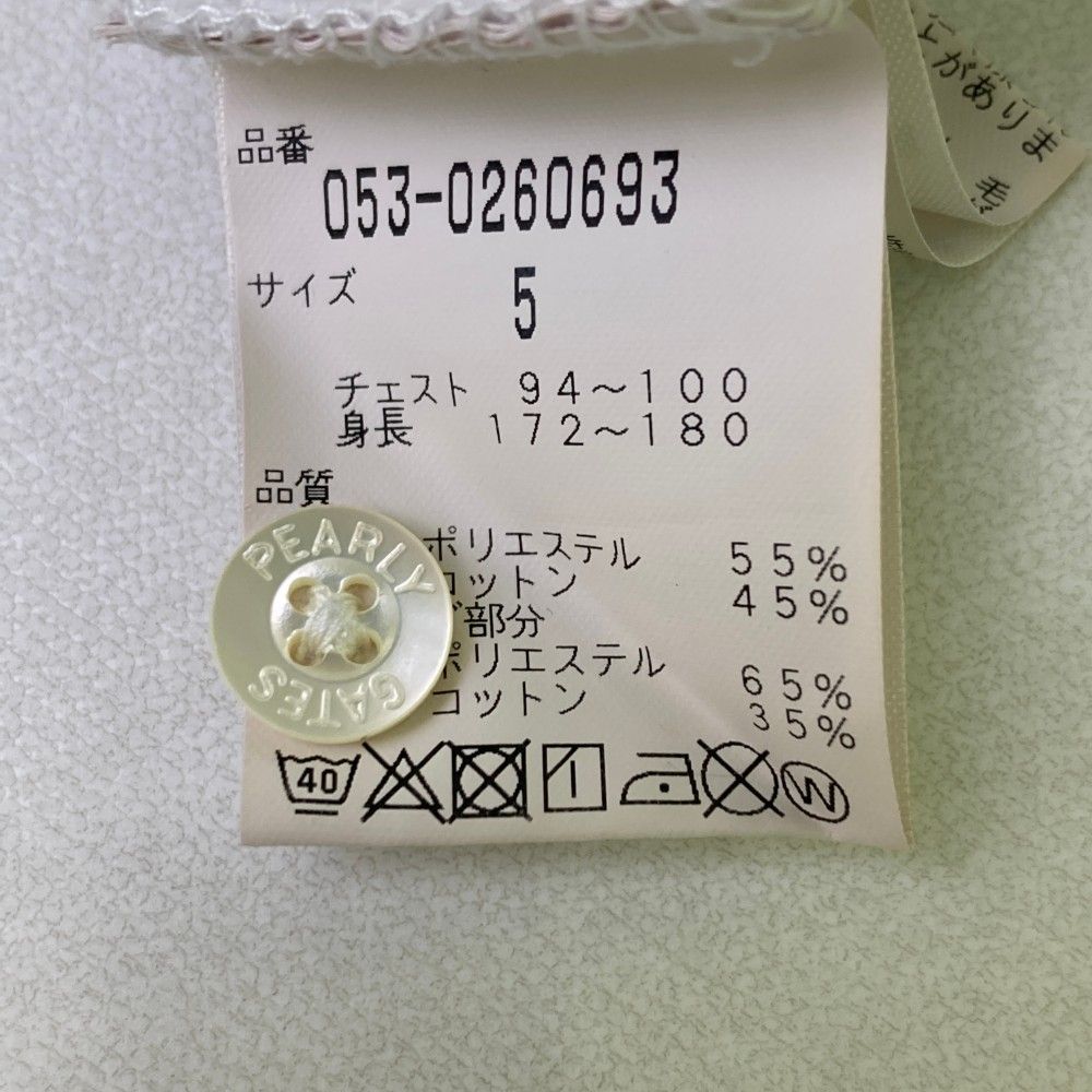 サイズ：5 PEARLY GATES パーリーゲイツ 半袖ポロシャツ ホワイト系