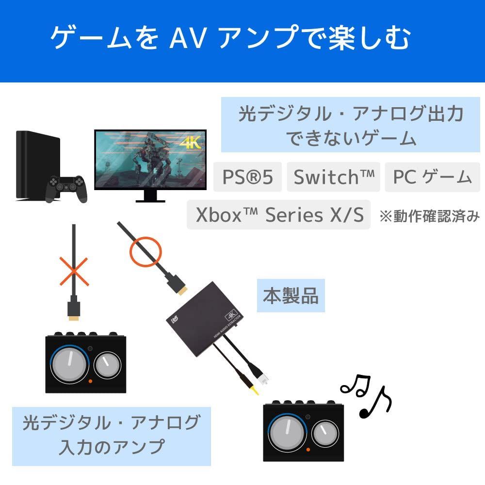 4K 60Hz ARC HDMI オーディオ 分離器 PS5 RS-HD2HDA - Ko-cha - メルカリ