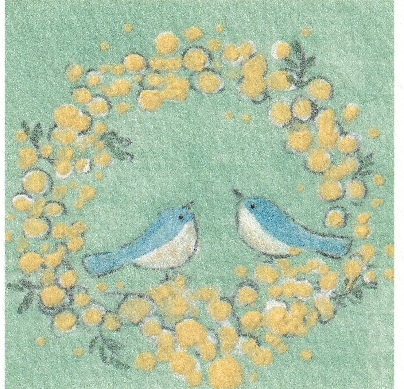 幸せの青い鳥☆クリスマスリース