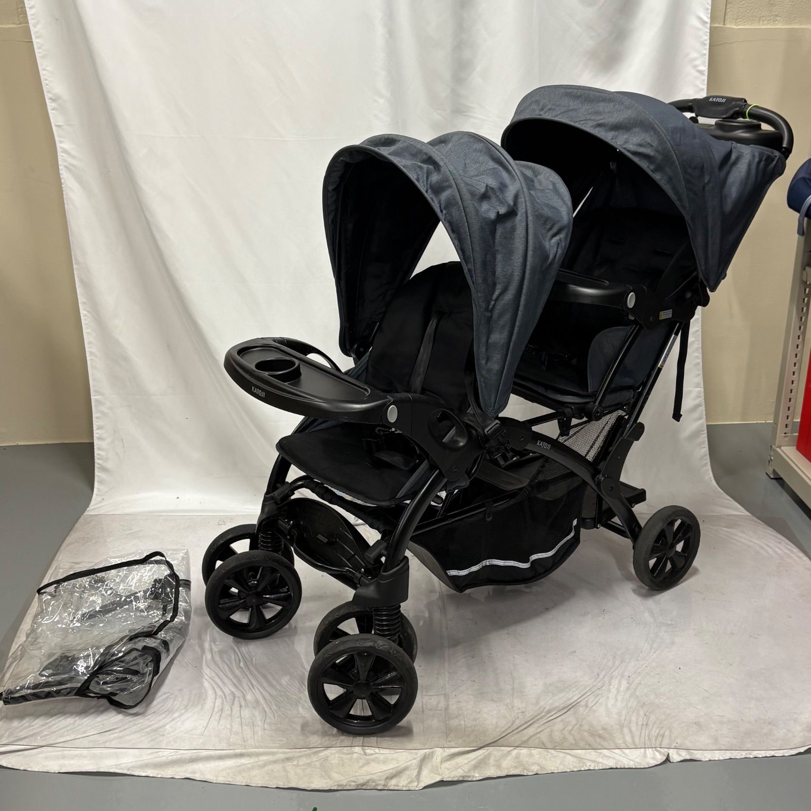 綺麗/KATOJIベビーカー/二人でゴーDX/後席1カ月～20kg/2年前