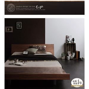 ローベッド E-go 国産ポケットコイルマットレス付き フルレイアウト ウォルナットブラウン モダンデザインローベッド E-go イーゴ 代引不可