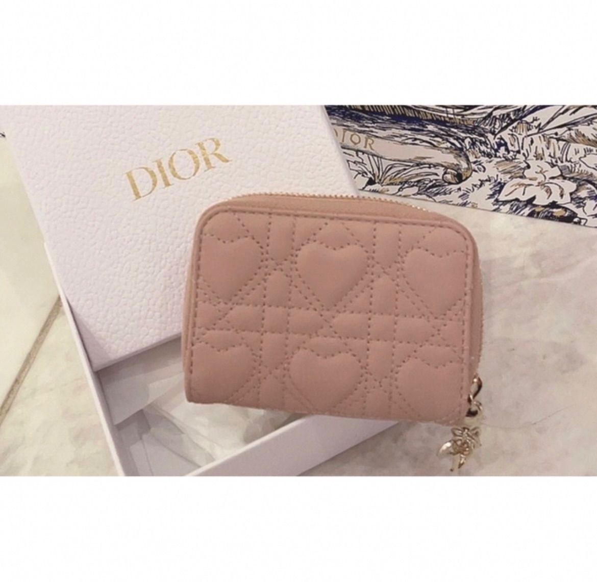 新品 国内完売品 LADY DIOR スモール ジップコインケース ハート