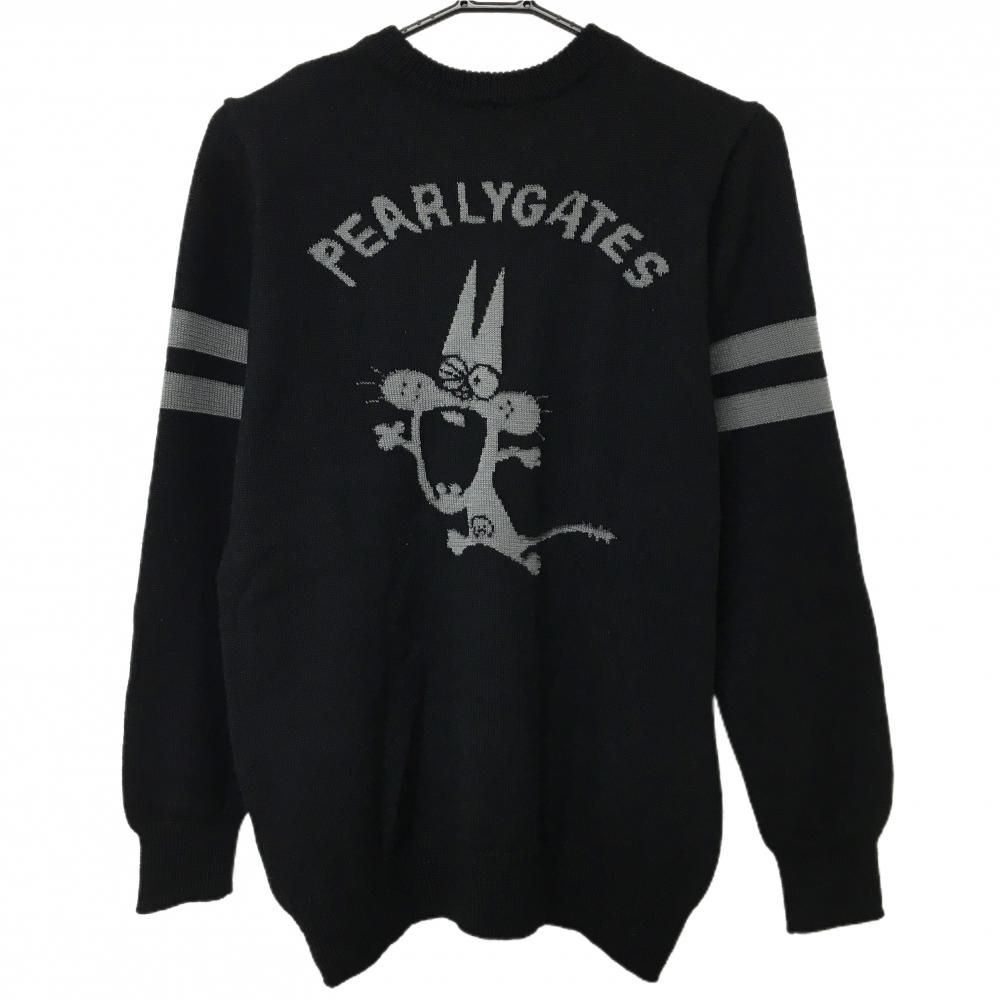 PEARLY GATES ロゴ入りセーター 美品】パーリーゲイツ セーター 黒