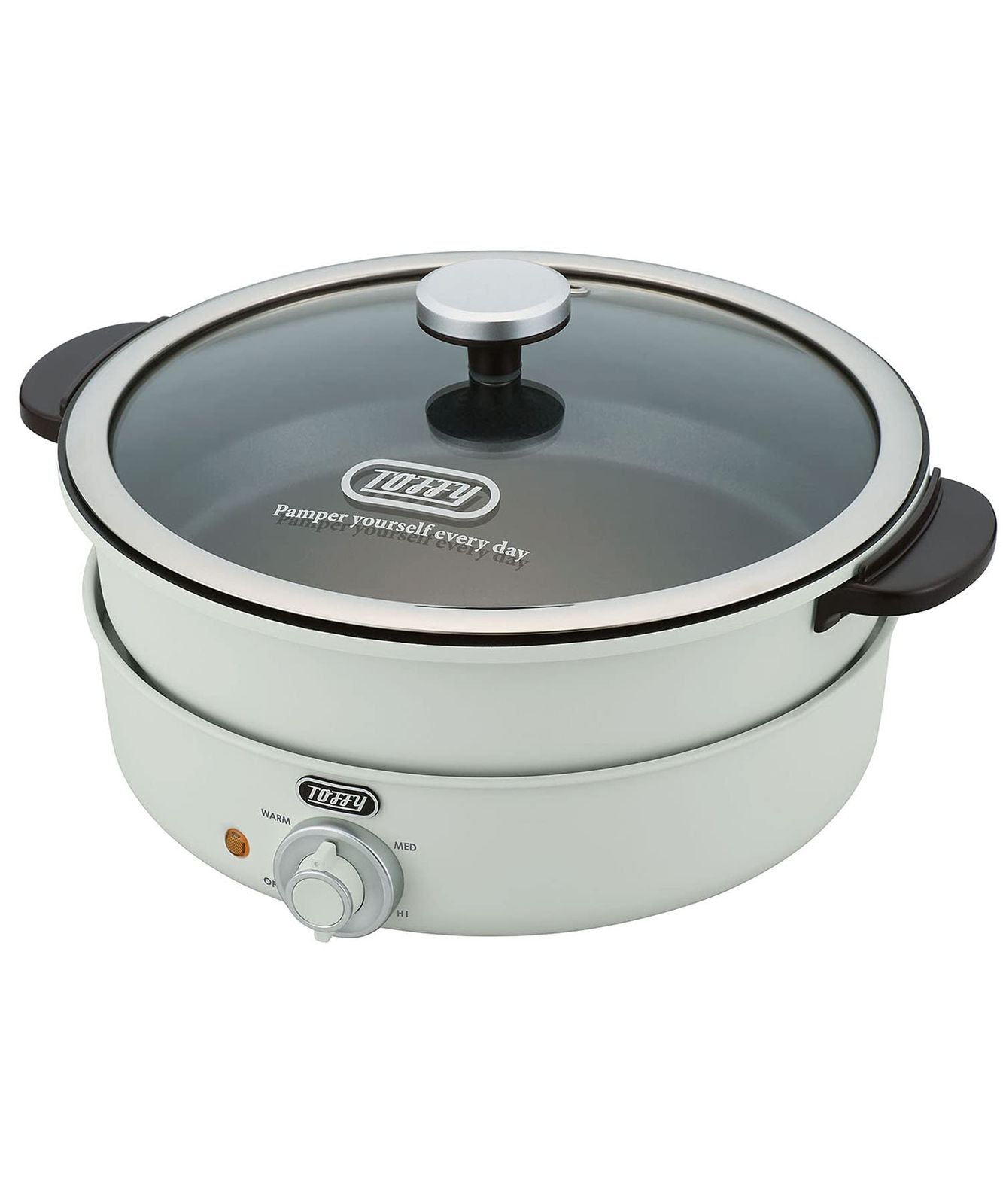 1200W高火力 2色鍋 3.5L 蒸す チーズフォンデュ 炊く 焼く レトロ 煮る 3WAY アッシュホワイト たこ焼きプレート K-HP2 K-HP2-AW 電気グリル鍋 Toffy トフィー