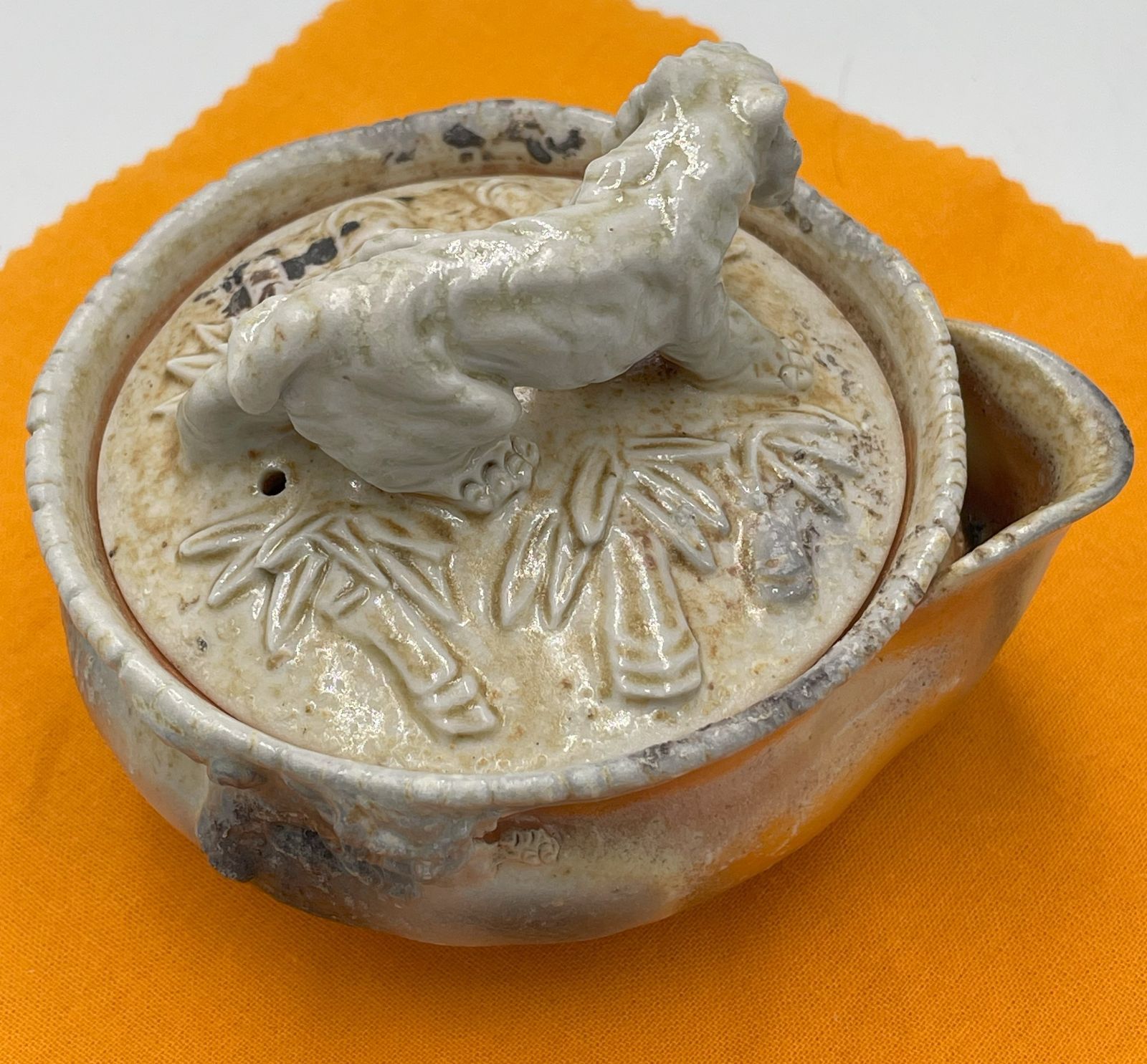 備前焼 白備前 難波誠治作 鐘馗様 宝瓶 NS21 備前焼 難波誠治作 獅子