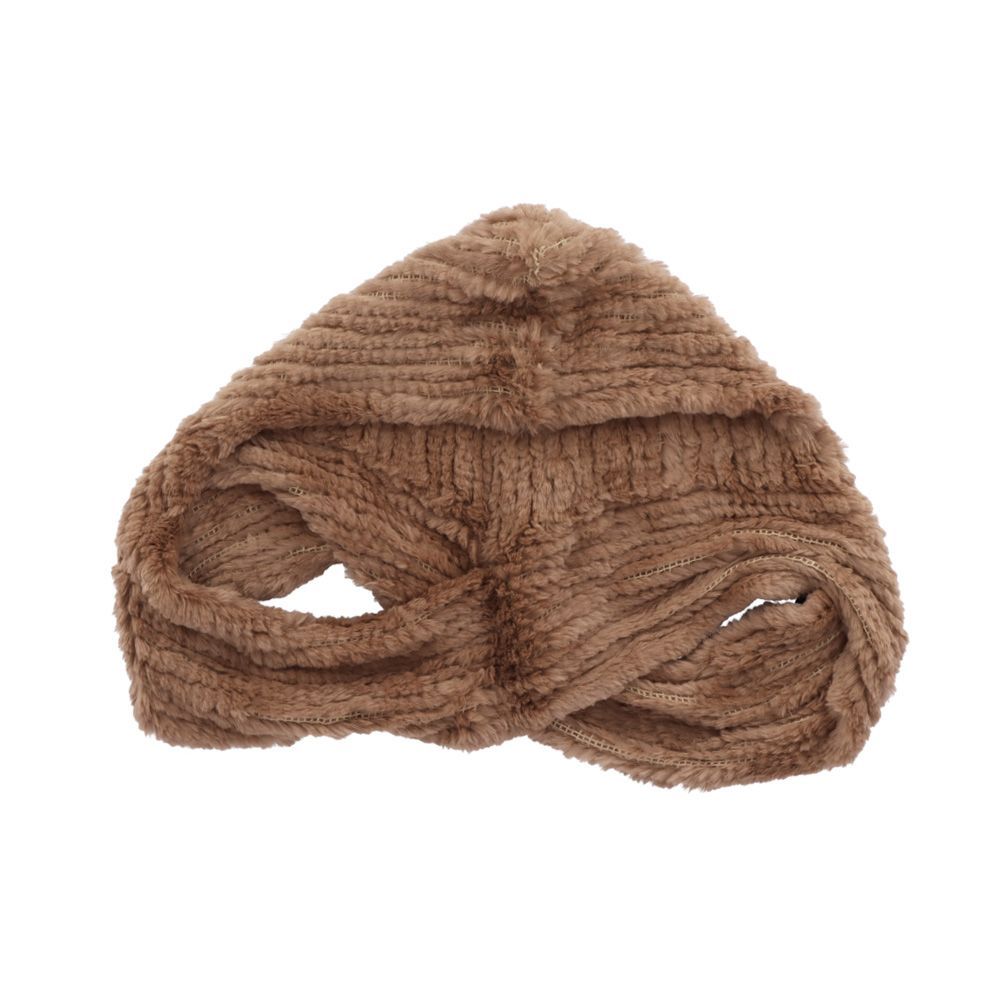 ラビット ファー スヌード 帽子 ボレロ 3way モカ ブラウン レディース 編み込み ふわふわ フード 韓国ファッション ネックウォーマー フードウォーマー お洒落 無地 ギフト プレゼント