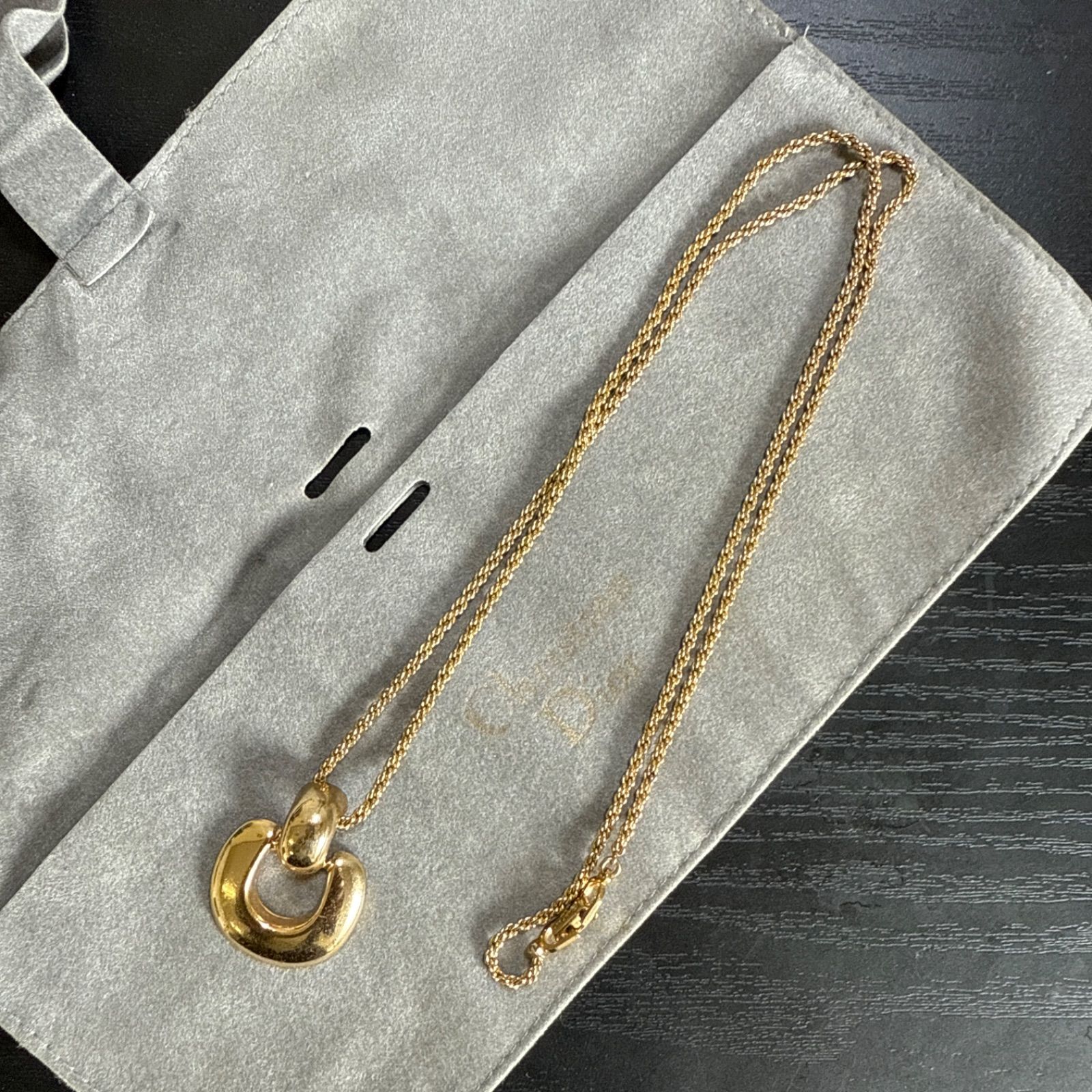 【極美品】Dior　ディオール　ロングネックレス　チェーン　ゴールド 極美品】Dior ディオール ロングネックレス チェーン ゴールド