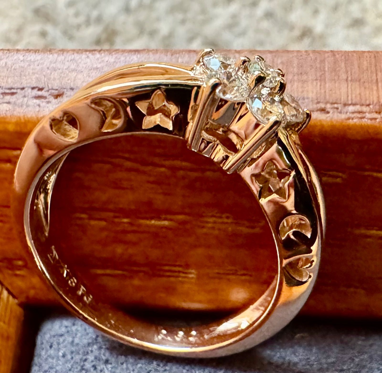 28/美品 ポンテヴェキオ K18PG ダイヤ計0.22ct リング 指輪 ポンテヴェキオ◇K18PG*ピンクサファイア*ダイヤモンド*フラワー
