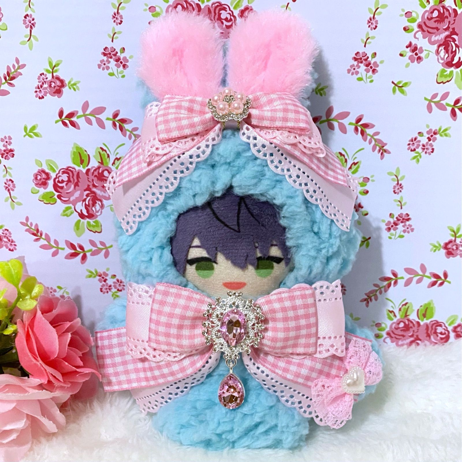 ぬい服 ぬい服 着ぐるみ にじぱぺっと 10cm 11cm おすわり 猫 水色