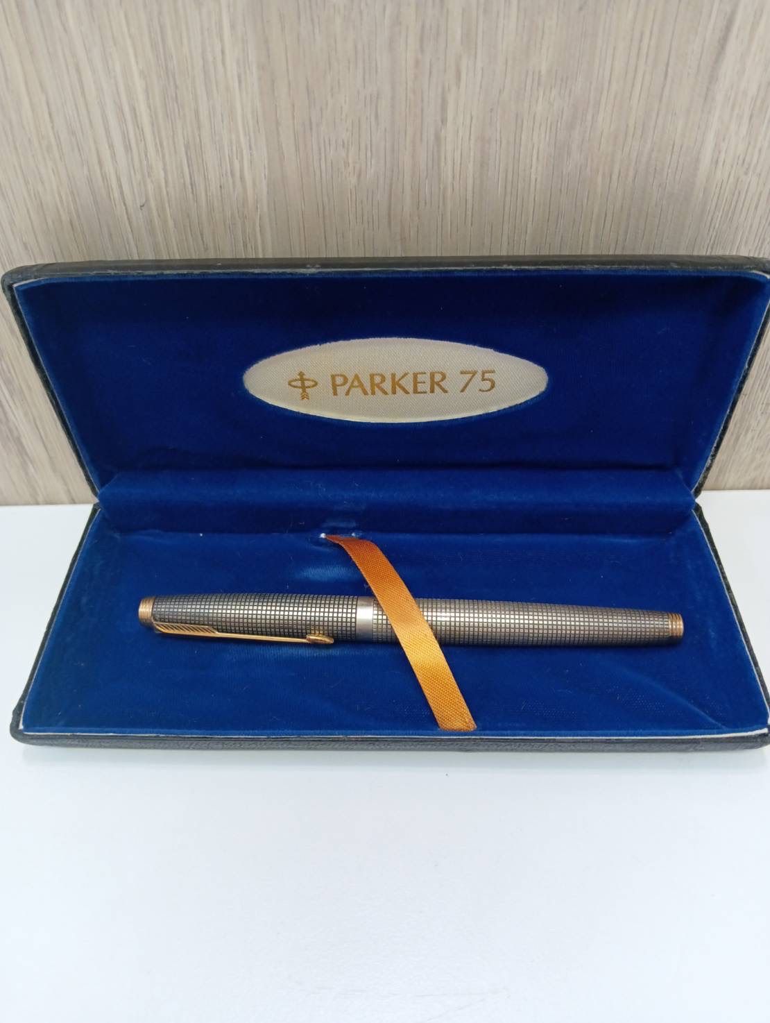 品 Parkerパーカー75 万年筆 ペン先14K スターリングシルバー シルバー×ゴールド ペン 事務用品 文房具 筆記用具 ケース付き 現状品