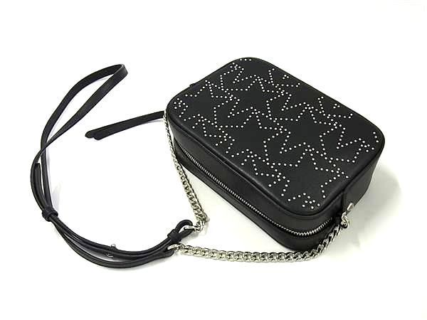 正規品　JIMMY CHOOブラックレザー 星型スタッズ ショルダーバッグＬ Jimmy Choo ジミーチュウ スターモチーフ スタッズ ショルダー