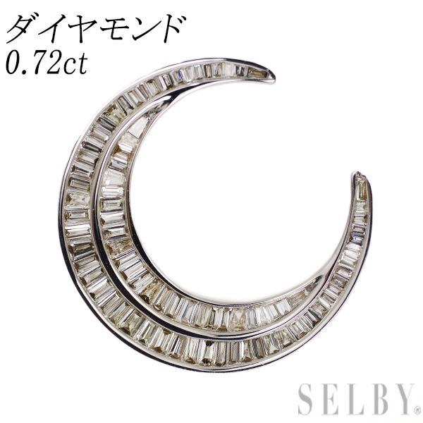 K18WG ダイヤモンド ペンダントトップ 三日月 Very 星 出品2週目 SELBY