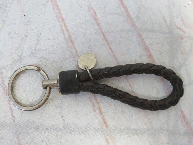 Bottega Veneta 編み込みレザー キーホルダー aq11747 中古】Bottega