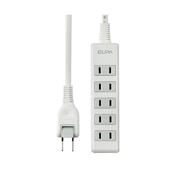 【100%新品，定番人気】 (まとめ) ELPA コンパクトタップ 5個口 5mLPT-505N(W) 1個 【×10セット】 電源ユニット