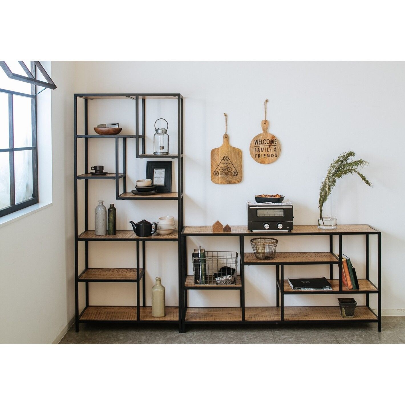 ORDO（オルド）マンゴーウッド×アイアン オープンラック ローシェルフ オルド アイアン マンゴー材（ラッカー仕上げ） ORDO