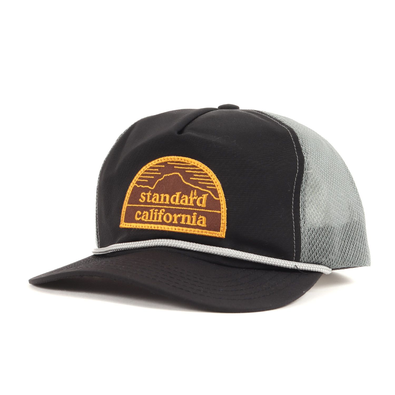 STANDARD CALIFORNIA スタンダードカリフォルニア キャップ 23SS アウトドア ロゴ パッチ ロクヨンクロス メッシュキャップ SD Outdoor Logo Patch Mesh Cap ブラック グレー 日本製 スナップバック