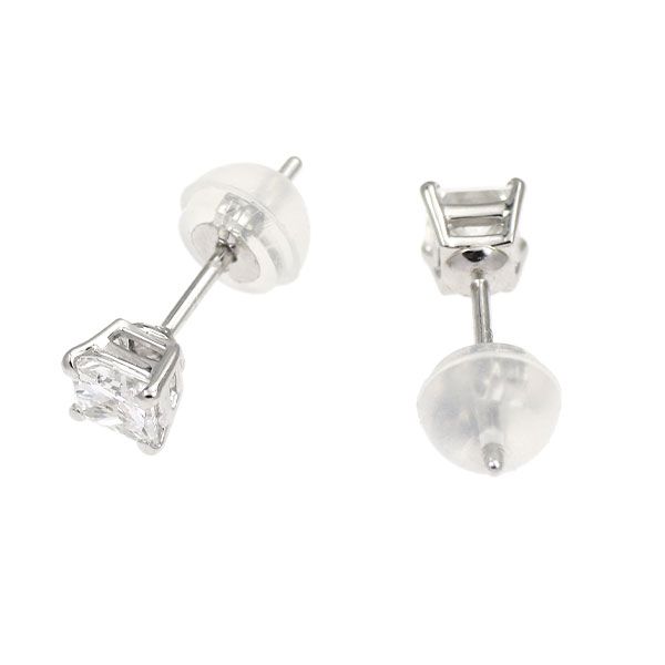 Pt900 プリンセスカット ダイヤモンド ピアス 0.53ct