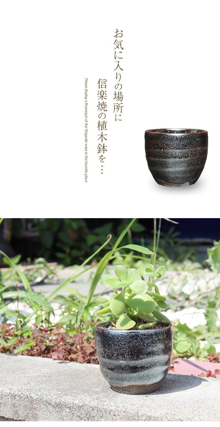 信楽焼 植木鉢 陶器 おしゃれ 山草鉢 フラワーポット サボテン鉢 多肉鉢 プランター 国産 鉢植え 盆栽鉢 山野草鉢 鉢 焼き物 銀嶺シリーズ  銀嶺丸型植木鉢（小） sa-0330 - メルカリ