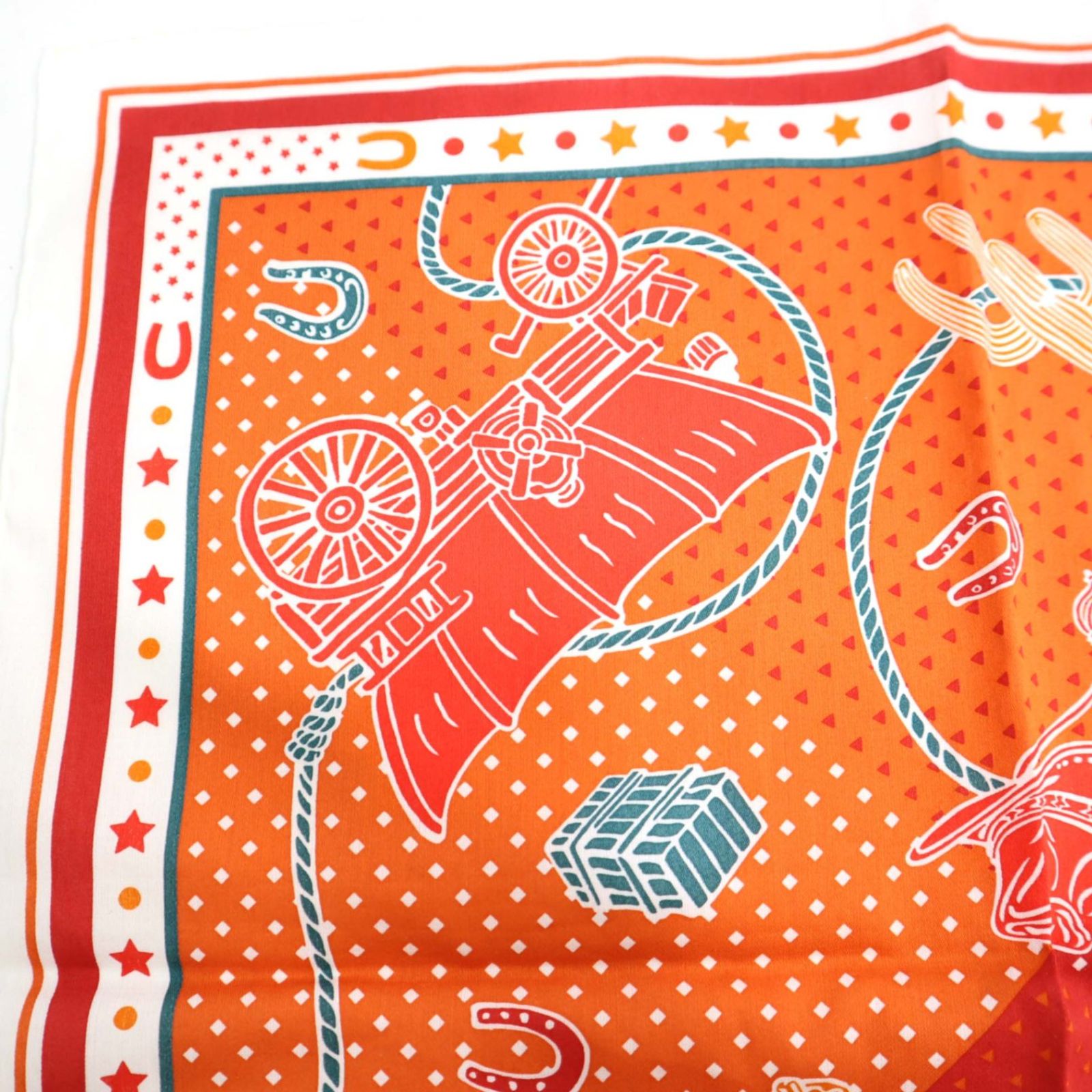 HERMES エルメス スカーフ EX-LIBRIS エクスリブリス 馬 馬車 オレンジ