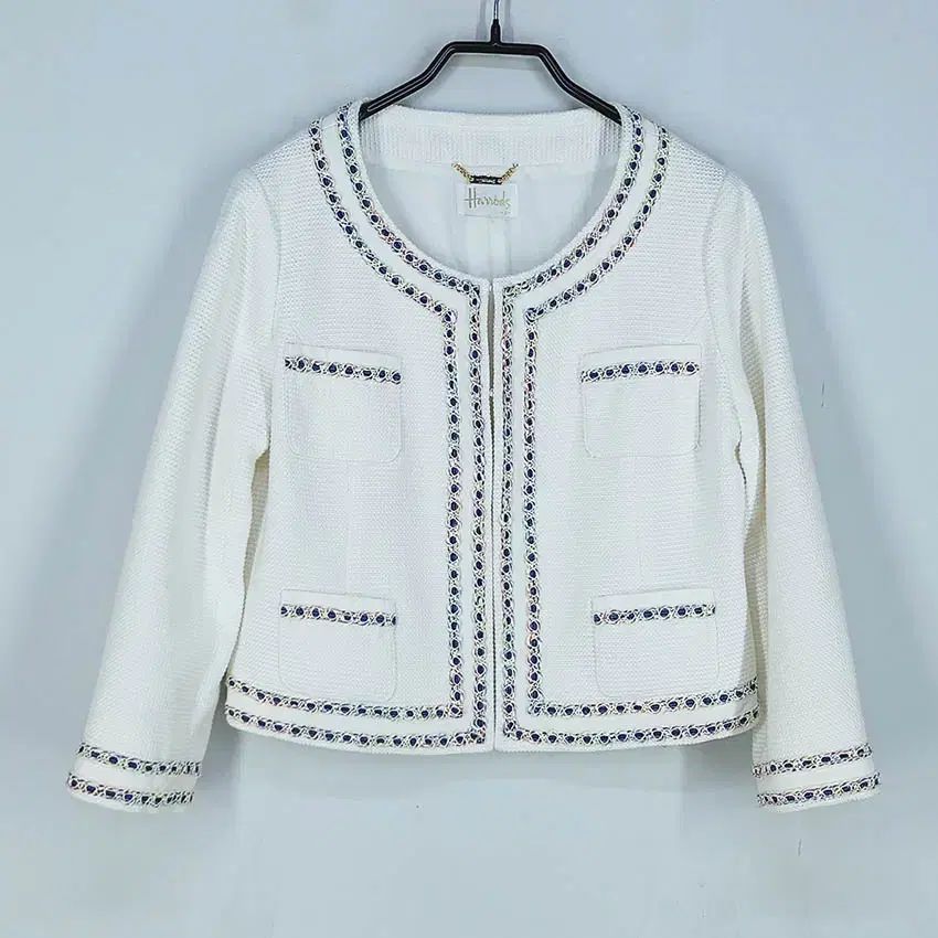 HARRODS レディース 春 秋 ツイードジャケット スカート ライトアイボリー HU40036