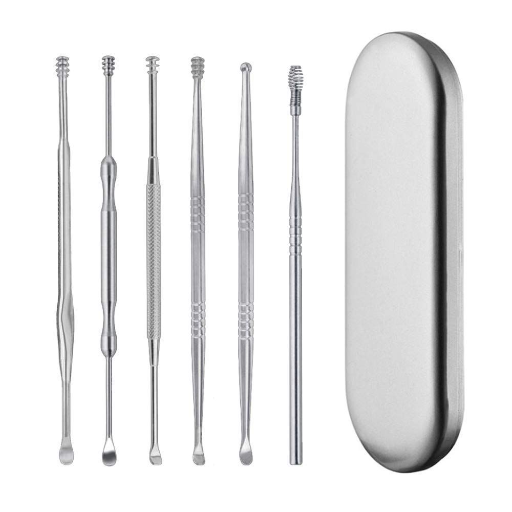 丸洗い 収納ケース付き 家庭用 お年寄り用 子供用 耳穴マッサージ 携帯便利 セット みみかき イヤークリーナー 耳掃除 耳かき6本セット YFFSFDC