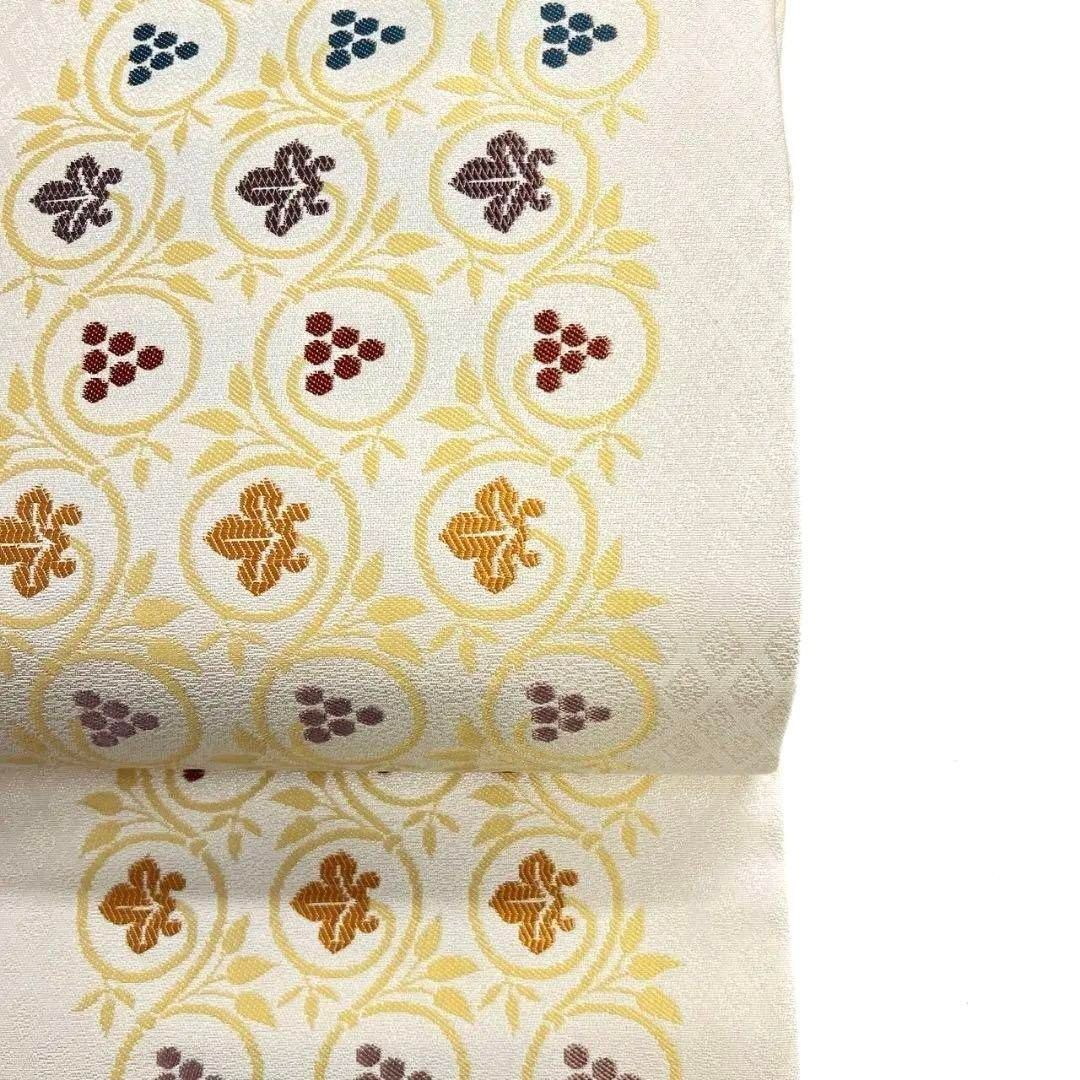 名古屋帯 格子 唐草 葡萄模様 名古屋帯 着物 035a p 【公式通販】