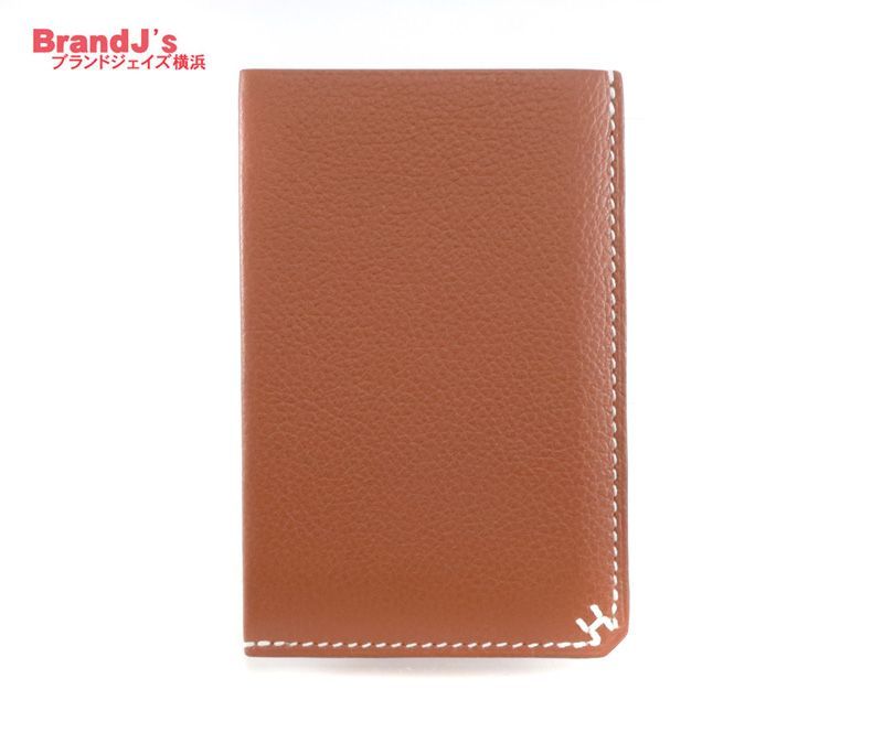 エルメス カードケース Hセリエ カードホルダー W刻印 20 HERMES 名刺入れ ゴールド 茶系 |34039