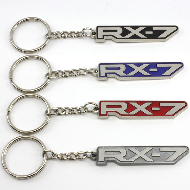 マツダ RX-7 FC3S FD3S ロゴ キーリング レッド メタル キーホルダー