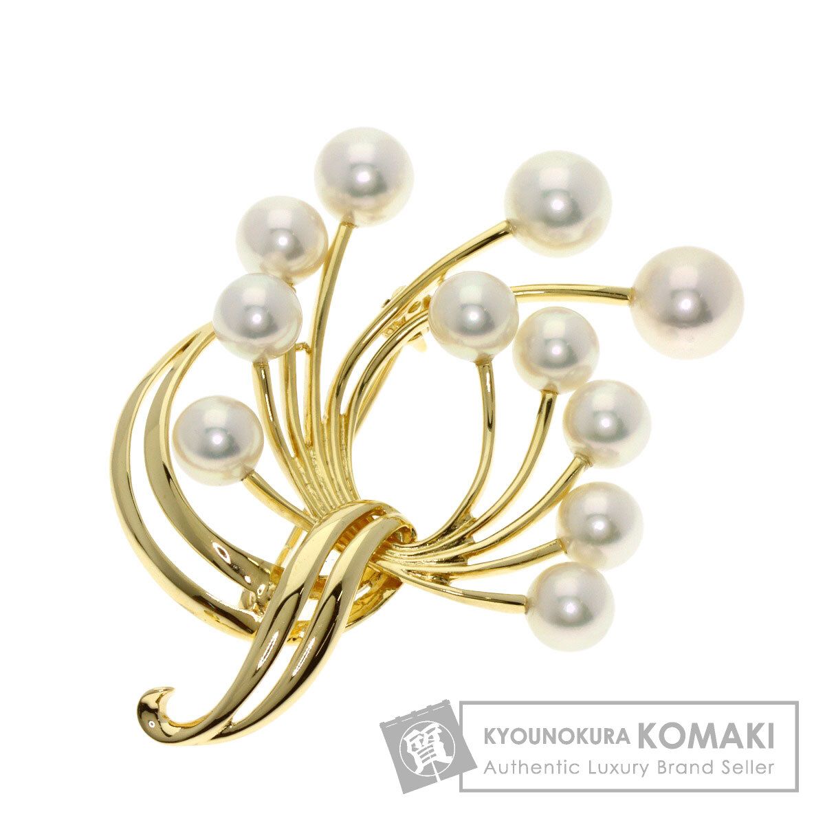 MIKIMOTO ミキモト パール 真珠 ブローチ K18YG レディース