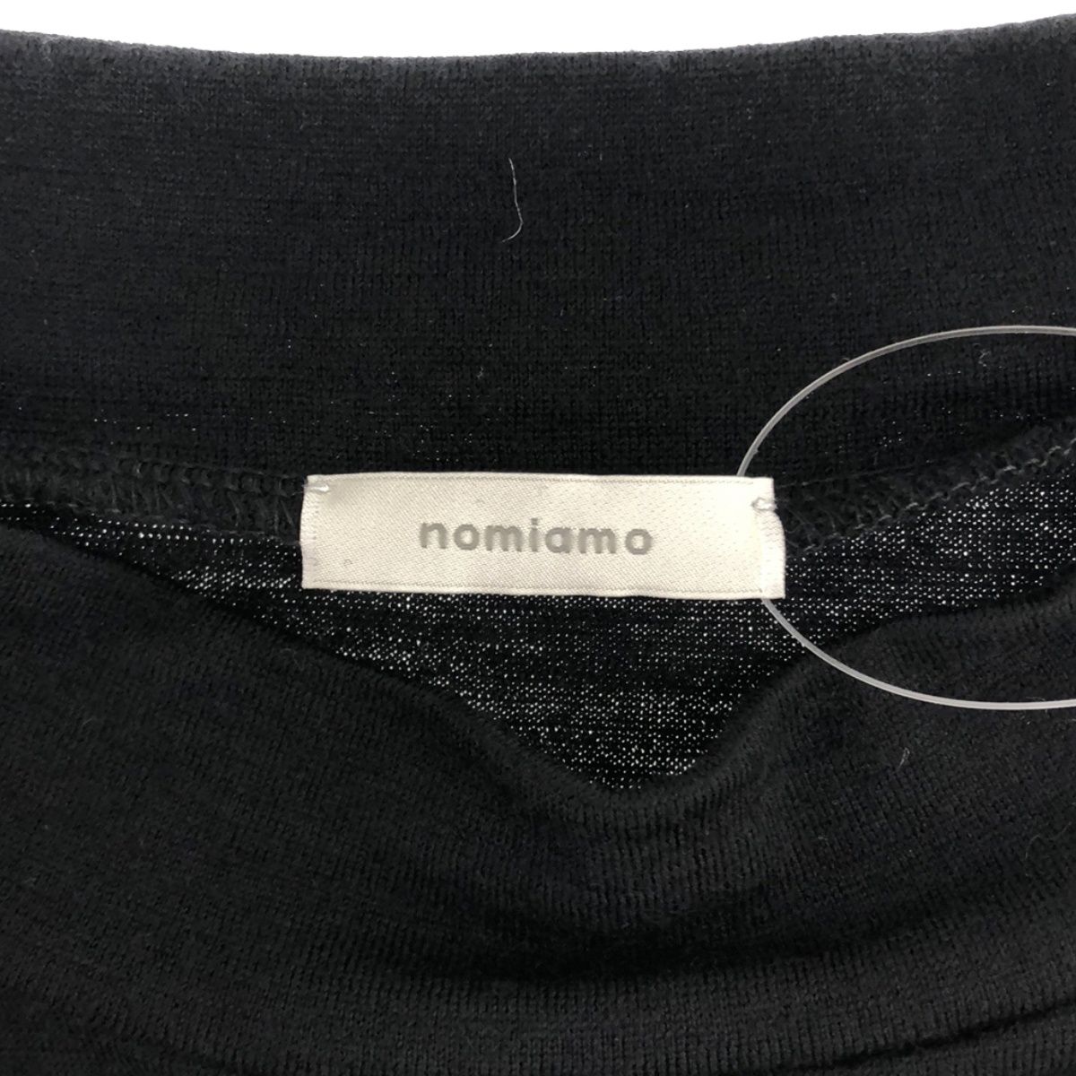 nomiamo ノミアモ ウォッシャブルウール モックネックTシャツ ブラック 2