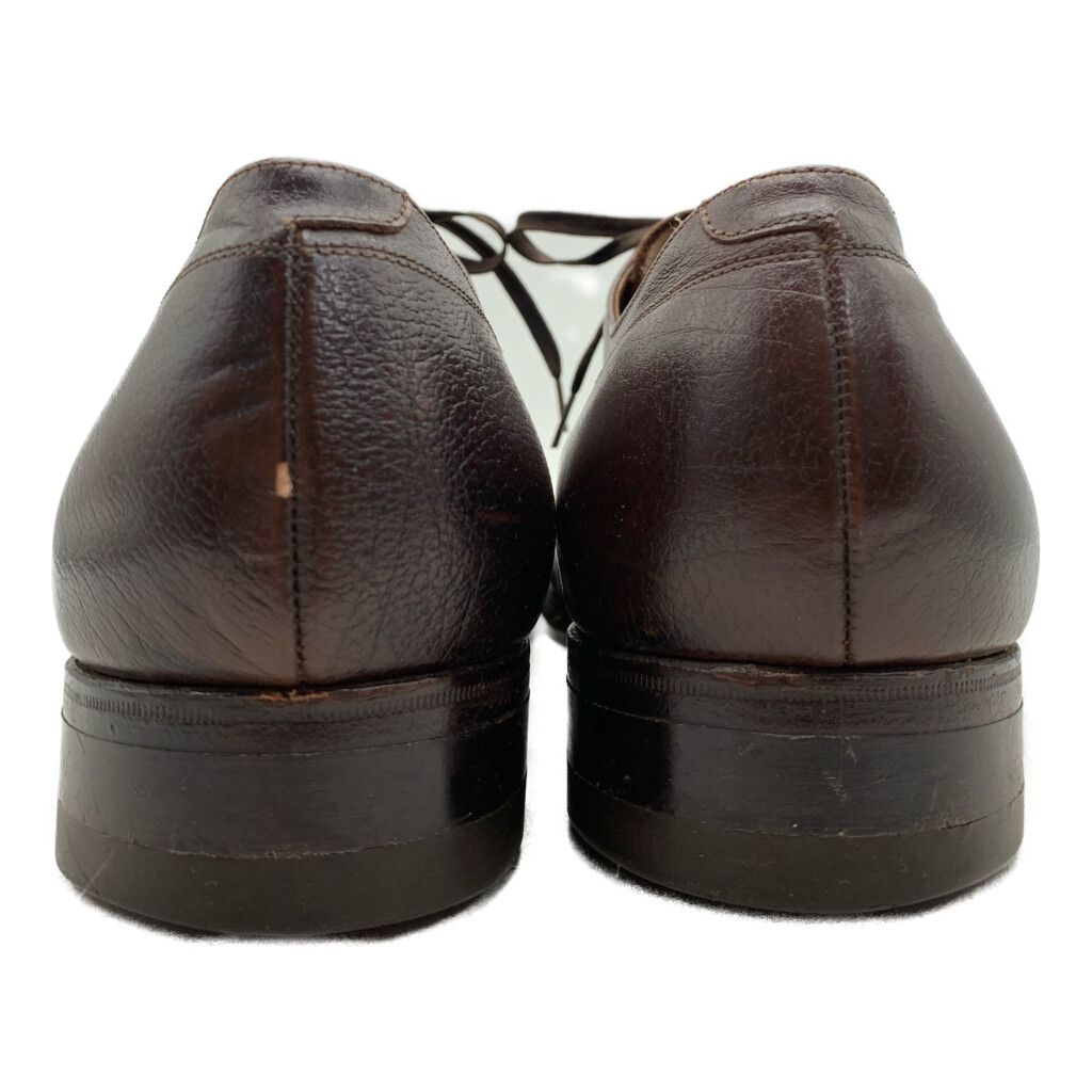 70年代 FLORSHEIM フローシャイム プレーントゥ 外羽根式 レザーシューズ ダークブラウン (メンズ 9 1/2 3E) 中古 古着 KA1818 70年代 FLORSHEIM フローシャイム プレーントゥ 外羽根式 レザー