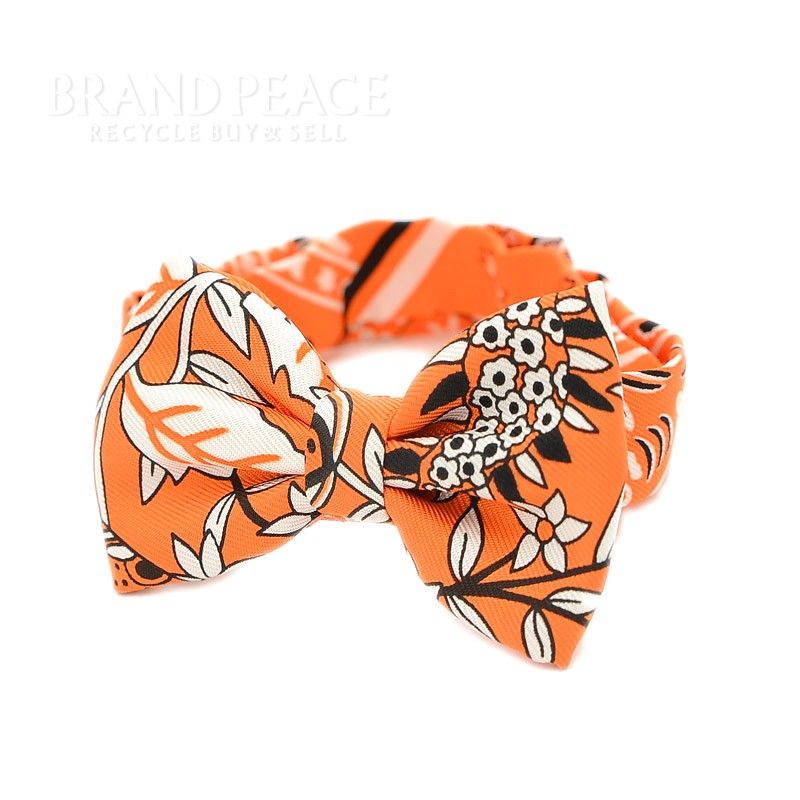 HERMES エルメス ヌーパピヨン ボウタイ蝶ネクタイ オレンジ シルク