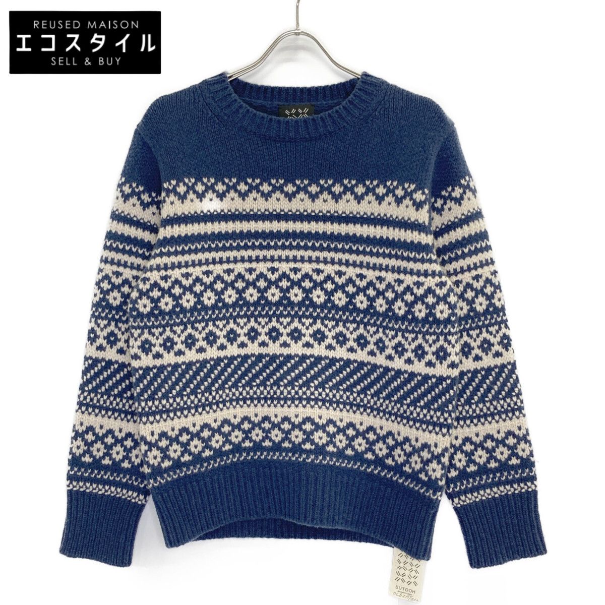 SUTOOH ストゥー ﾌﾞﾙｰ STU-A22-KN06 ｳｰﾙｶｼﾐﾔｼﾙｸ ｼﾞｬｶﾞｰﾄﾞ ﾆｯﾄ 2