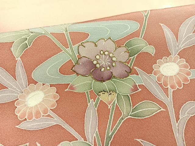 平和屋着物○訪問着 友禅 作家物 枝花文 暈し染め 正絹 逸品