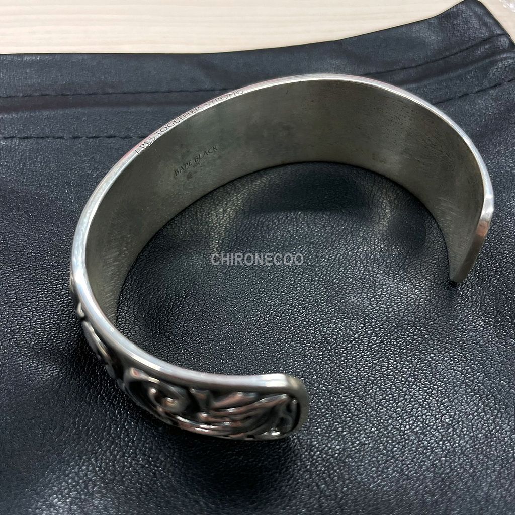 A BATHING APE BAPE BLACK STUD BRACELET SILVER - メルカリ