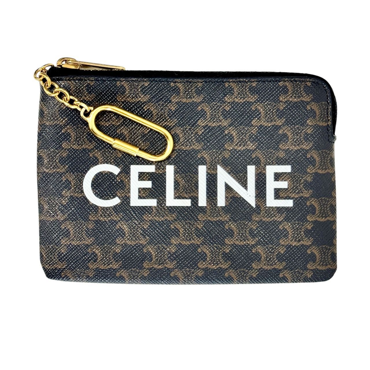 CELINE セリーヌ コインケース トリオンフ ブラック ロゴ