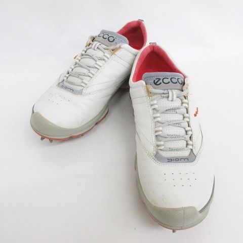 エコー ecco biom ゴルフシューズ レースアップ スパイク ホワイト 白 グレー 37