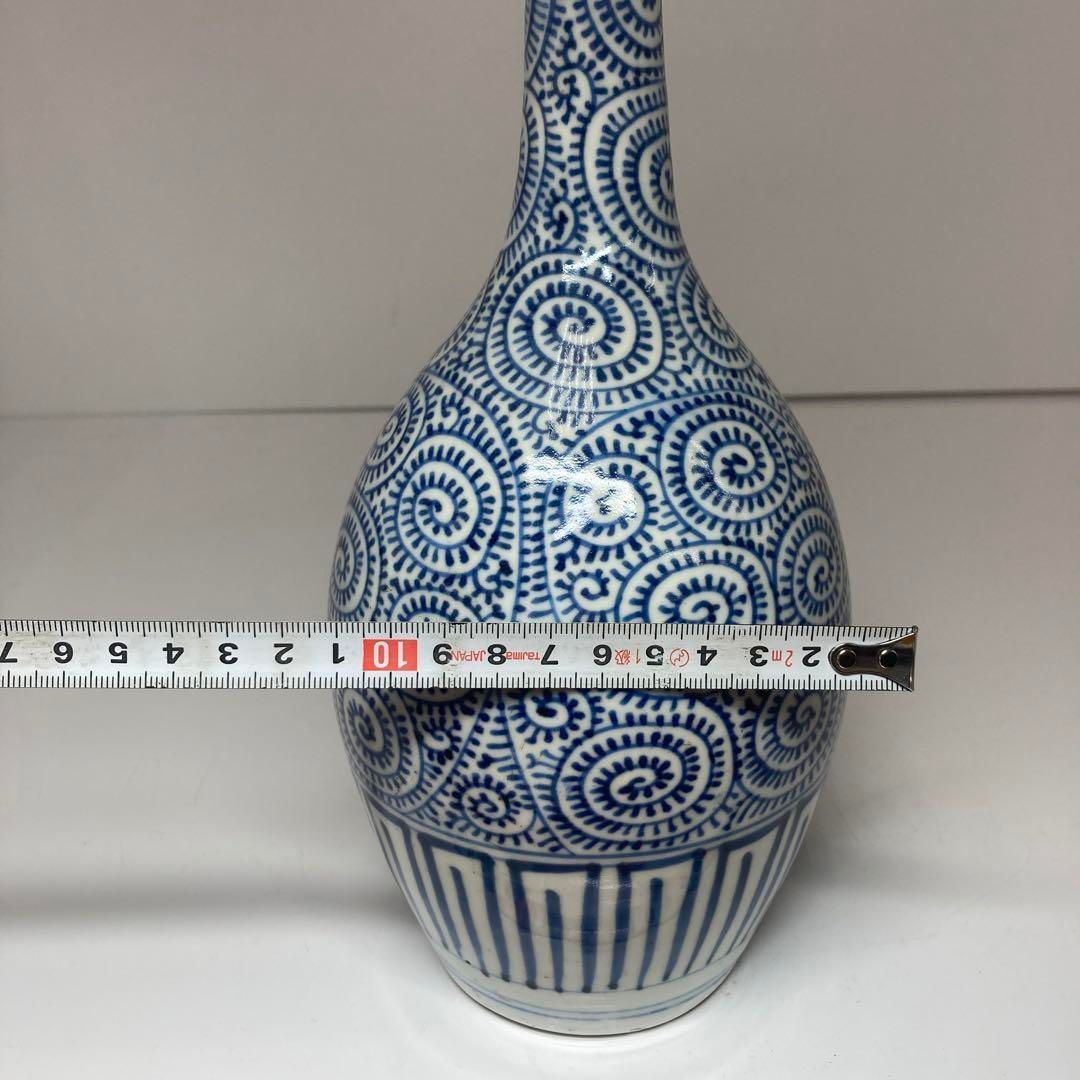 江戸後期 染付蛸唐草花瓶 高さ28.5cm 東H5-0723 タニト NEXPOTALLINN_EU