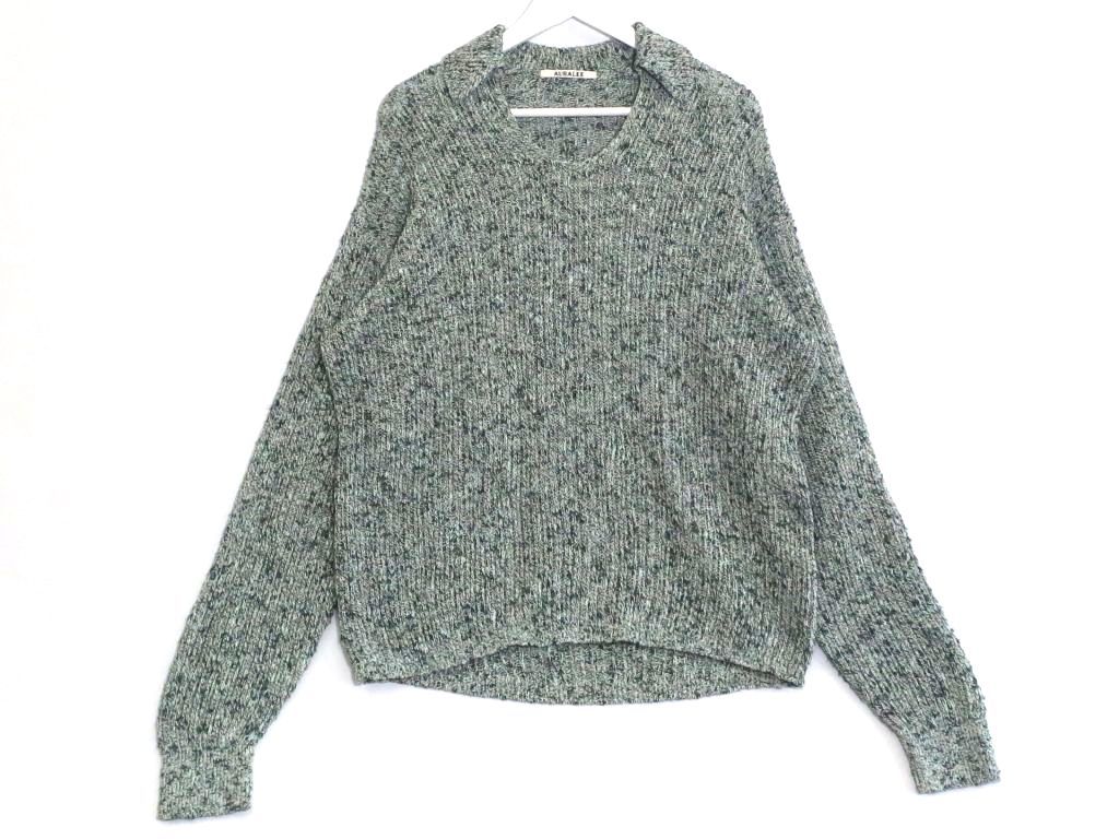 激レア最安値】オーラリー コットンウール スキッパーニットポロ