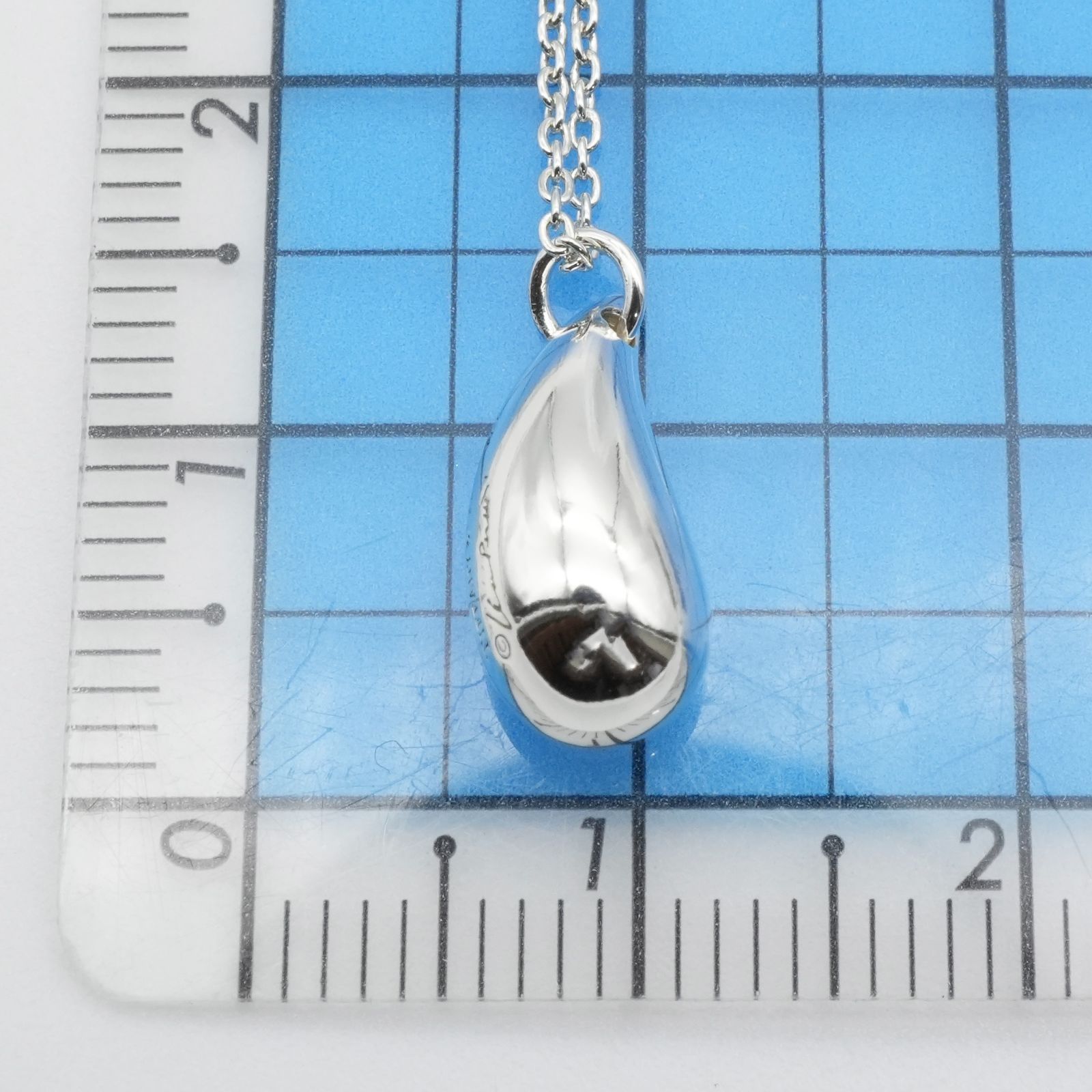 極美品 ティファニー ティアドロップ ネックレス シルバー/25-1594S