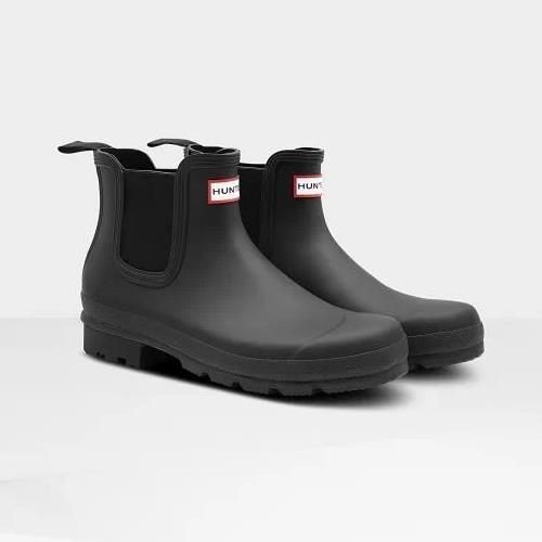 メンズ 防水シューズ 長靴 メンズ レインブーツ メンズ MENS ORIGINAL CHELSEA BLACK HUN 14CD